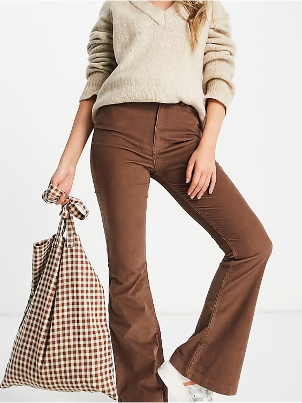 Hollister High-Rise Brown Flare Pants